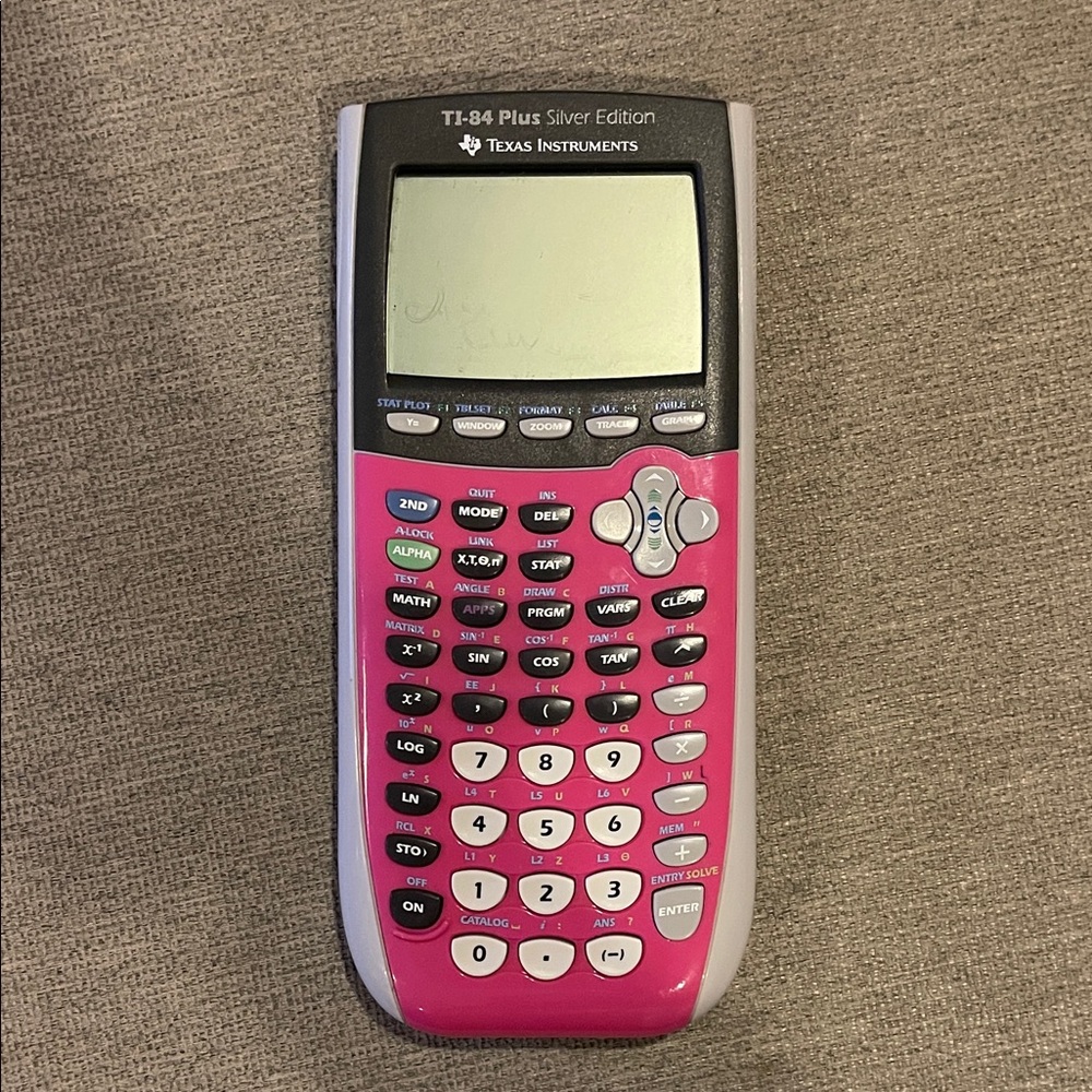 Texas Instruments Pink and Silver TI-84 Plus Calculator